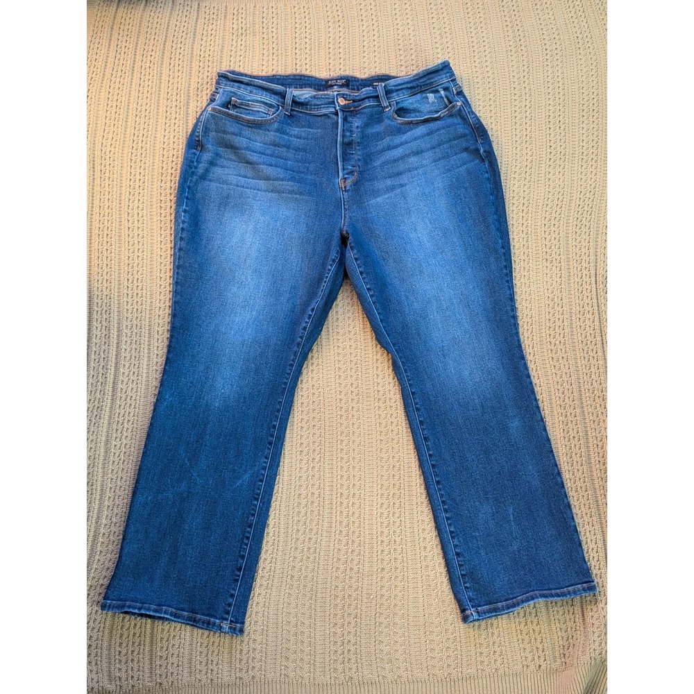 Judy Blue Dad Jean Medium Wash Button Fly Straight Leg JB82556MD-PL 24W